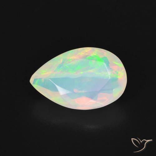 1.79ct Naturale Multicolore Opale, Forma a pera, Traslucido