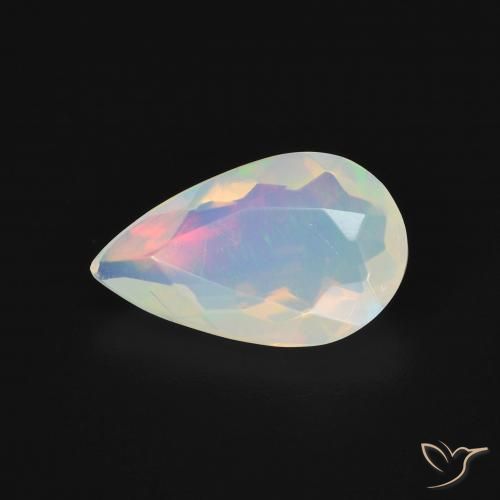 1.37ct Naturale Multicolore Opale, Forma a pera, Trasparente, Photo A