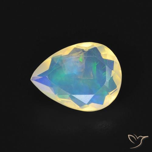 Opale Multicolore naturale da 1.16 ct, Forma a pera, Trasparente