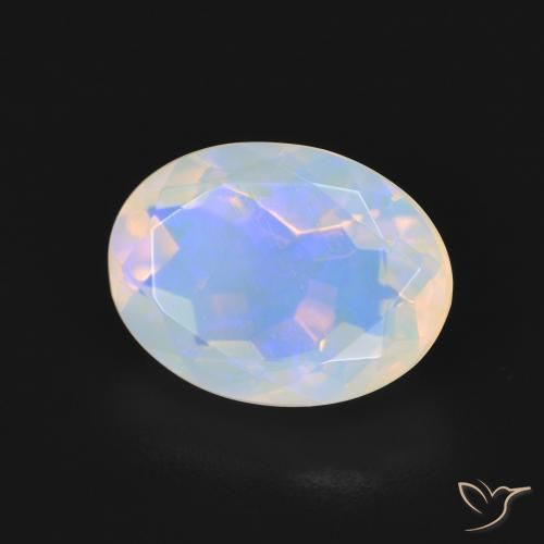 Opale Bianco bluastro naturale da 2.24 ct, Ovale, Trasparente