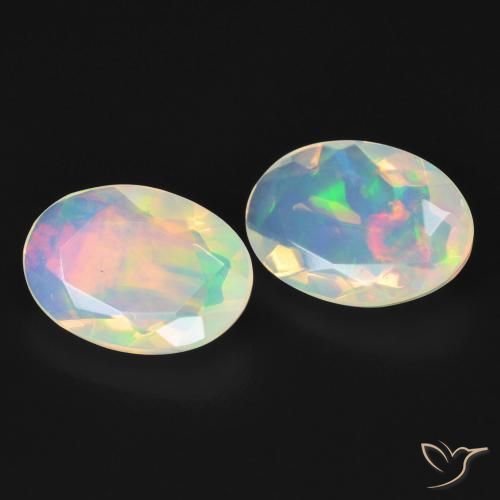 Gemme di Opale Bianco bluastro naturale da 2.48 ct, Ovale, Trasparente