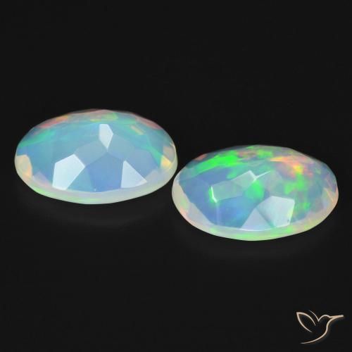 Gemme di Opale Bianco bluastro naturale da 2.48 ct, Ovale, Trasparente