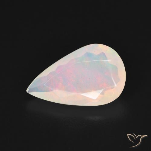 1.64ct Naturale Multicolore Bianco Opale, Forma a pera, Trasparente