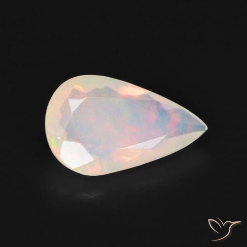 Opale Multicolore Bianco naturale da 1.64 ct, Forma a pera, Trasparente