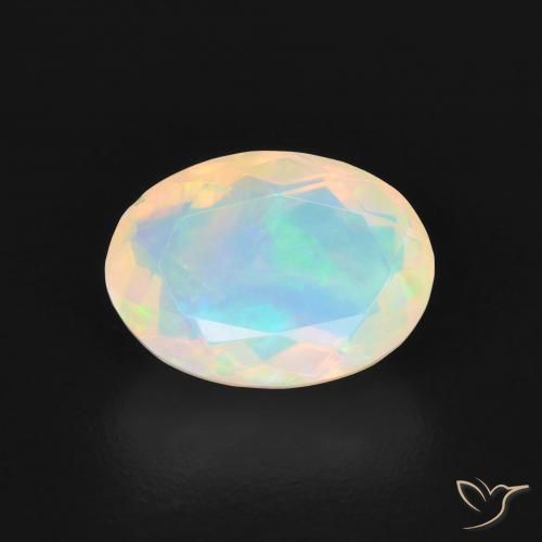1.40ct Naturale Bianco bluastro Opale, Ovale, Trasparente
