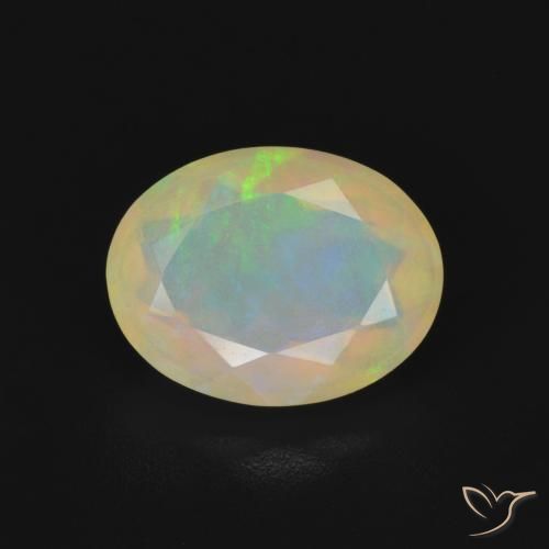 1.13ct Naturale Multicolore Opale, Ovale, Trasparente