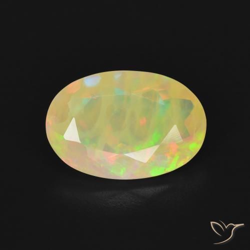 1.89ct Naturale Multicolore Opale, Ovale, Traslucido