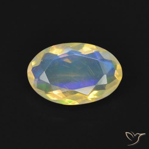 1.00ct Naturale Multicolore Opale, Ovale, Trasparente