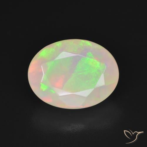 2.42ct Naturale Multicolore Bianco Opale, Ovale, Traslucido