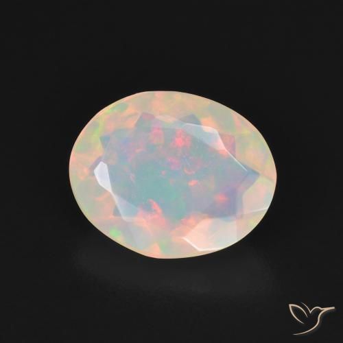 Opale Multicolore Bianco naturale da 1.32 ct, Ovale, Trasparente