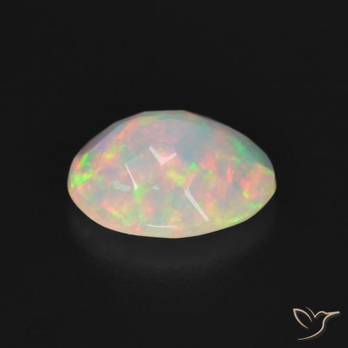 Opale Multicolore Bianco naturale da 1.32 ct, Ovale, Trasparente