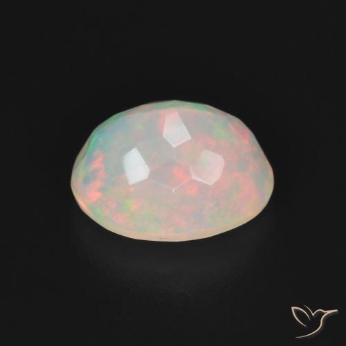 Opale Multicolore Bianco naturale da 1.54 ct, Ovale, Trasparente