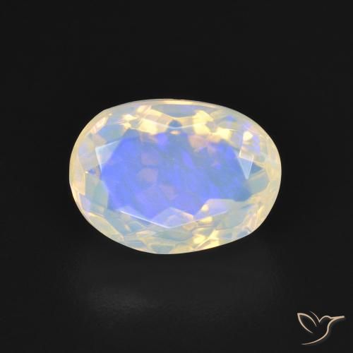2.35ct Naturale Bianco bluastro Opale, Ovale, Trasparente