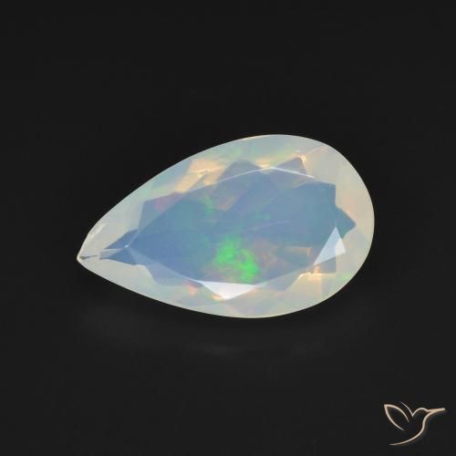 1.84ct Naturale Bianco bluastro Opale, Forma a pera, Trasparente