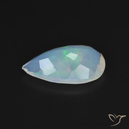 Opale Bianco bluastro naturale da 1.84 ct, Forma a pera, Trasparente
