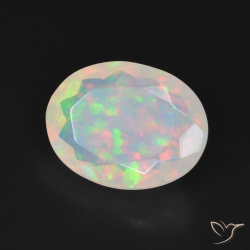 Opale Multicolore Bianco naturale da 2.96 ct, Ovale, Trasparente