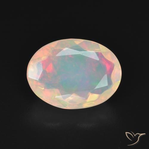 2.20ct Naturale Multicolore Bianco Opale, Ovale, Trasparente