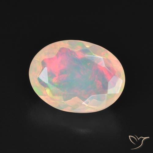 Opale Multicolore Bianco naturale da 2.20 ct, Ovale, Trasparente