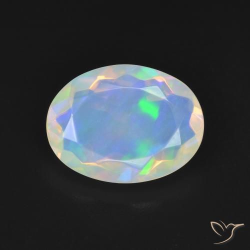 2.48ct Naturale Bianco bluastro Opale, Ovale, Trasparente