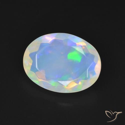 Opale Bianco bluastro naturale da 2.48 ct, Ovale, Trasparente