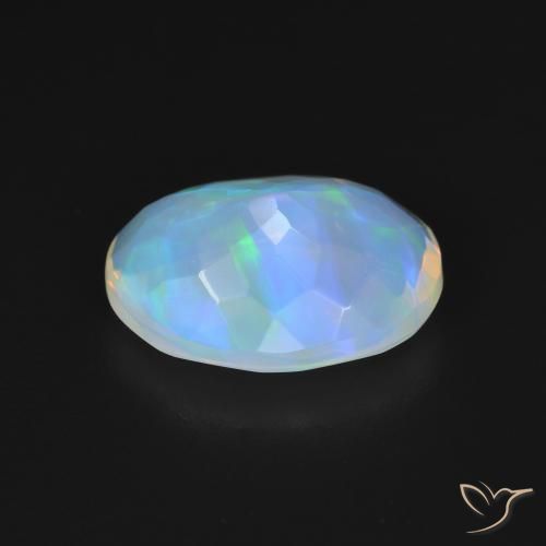 Opale Bianco bluastro naturale da 2.48 ct, Ovale, Trasparente