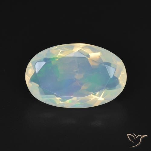 2.86ct Naturale Bianco bluastro Opale, Ovale, Trasparente
