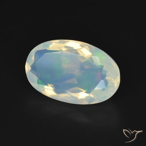 Opale Bianco bluastro naturale da 2.86 ct, Ovale, Trasparente