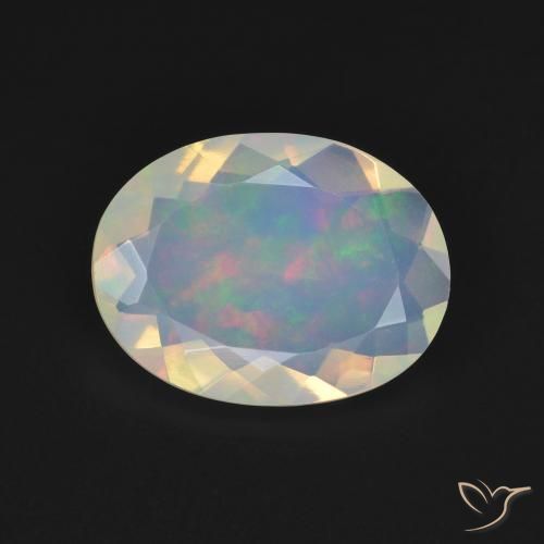 2.21ct Naturale Multicolore Bianco Opale, Ovale, Trasparente