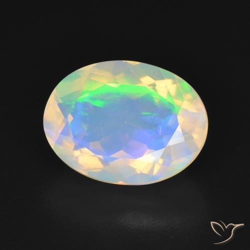 Opale Bianco bluastro naturale da 2.17 ct, Ovale, Trasparente
