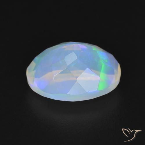 Opale Bianco bluastro naturale da 2.17 ct, Ovale, Trasparente