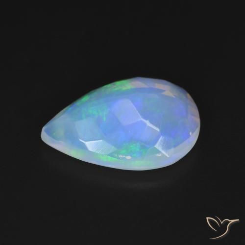 Opale Bianco bluastro naturale da 1.93 ct, Forma a pera, Trasparente