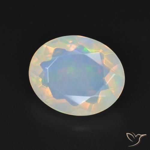 Opale Multicolore Bianco naturale da 2.42 ct, Ovale, Trasparente