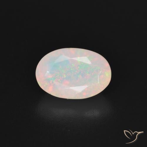 1.51ct Naturale Multicolore Bianco Opale, Ovale, Traslucido