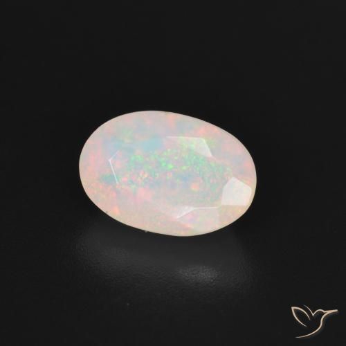 Opale Multicolore Bianco naturale da 1.51 ct, Ovale, Traslucido