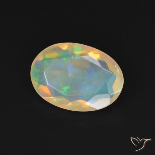 Opale Multicolore Bianco naturale da 1.70 ct, Ovale, Trasparente