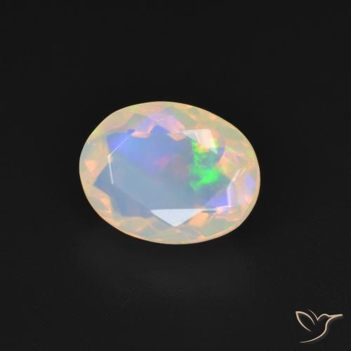 Opale Multicolore Bianco naturale da 1.75 ct, Ovale, Trasparente