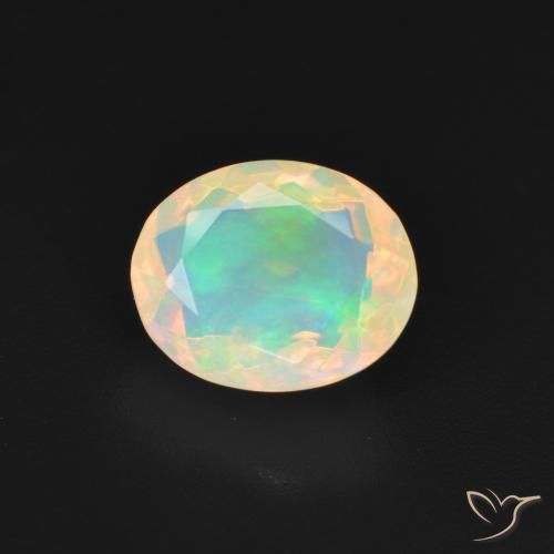 2.12ct Naturale Bianco bluastro Opale, Ovale, Trasparente