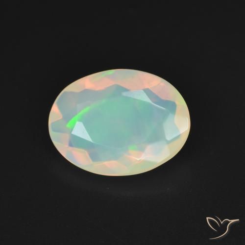 Opale Multicolore Bianco naturale da 1.69 ct, Ovale, Trasparente