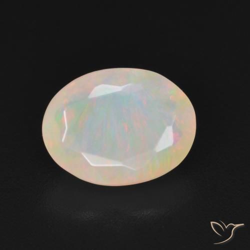 1.19ct Naturale Multicolore Opale, Ovale, Traslucido