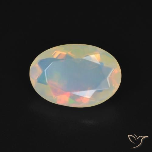 Opale Multicolore Bianco naturale da 1.18 ct, Ovale, Trasparente