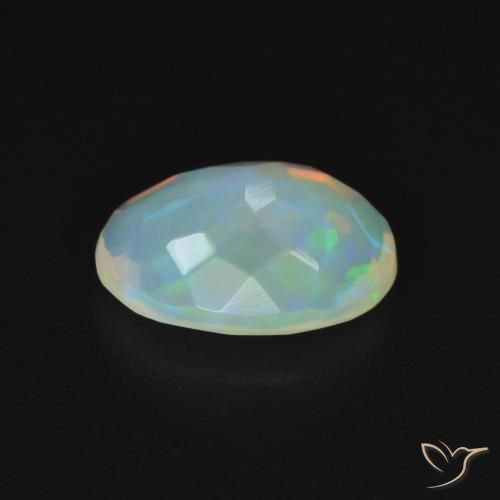 Opale Multicolore Bianco naturale da 1.18 ct, Ovale, Trasparente