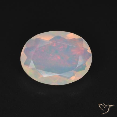 1.17ct Naturale Multicolore Opale, Ovale, Trasparente