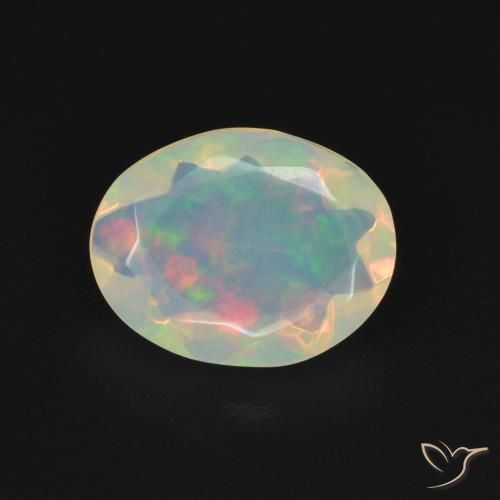 1.22ct Naturale Multicolore Opale, Ovale, Trasparente