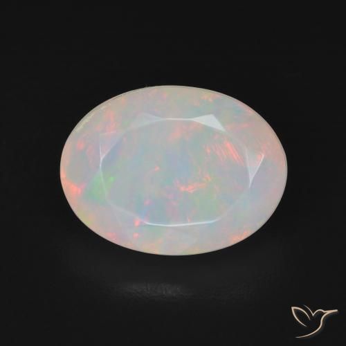 2.96ct Naturale Multicolore Bianco Opale, Ovale, Traslucido