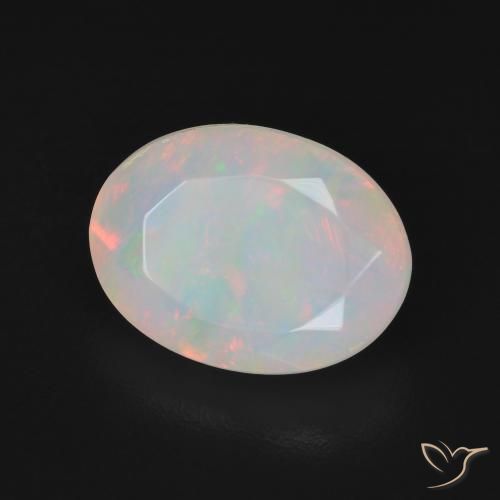 Opale Multicolore Bianco naturale da 2.96 ct, Ovale, Traslucido