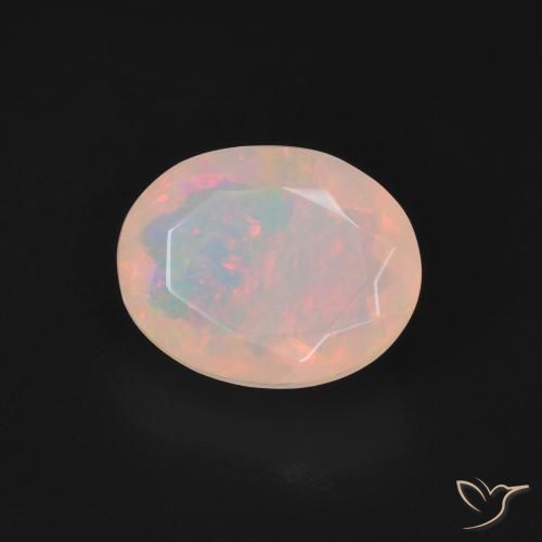 Opale Multicolore Bianco naturale da 1.92 ct, Ovale, Traslucido