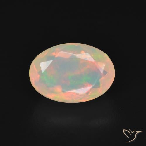 1.71ct Naturale Multicolore Bianco Opale, Ovale, Trasparente