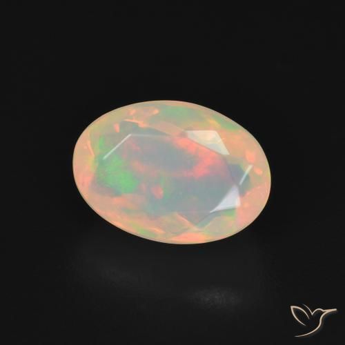 Opale Multicolore Bianco naturale da 1.71 ct, Ovale, Trasparente