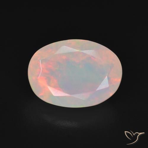 2.07ct Naturale Multicolore Bianco Opale, Ovale, Trasparente