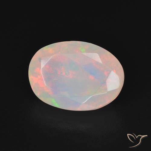 Opale Multicolore Bianco naturale da 2.07 ct, Ovale, Trasparente